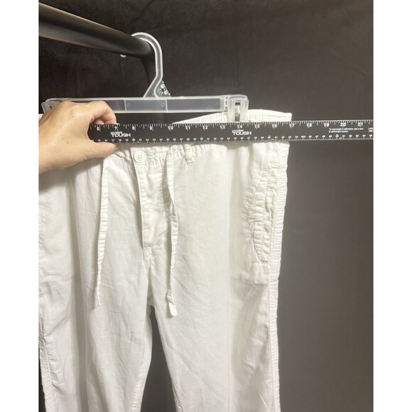 L.O.G.G & H+M Mens 33 Cotton Linen Drawstring Vacation Beach Relax Pants - Picture 2 of 11